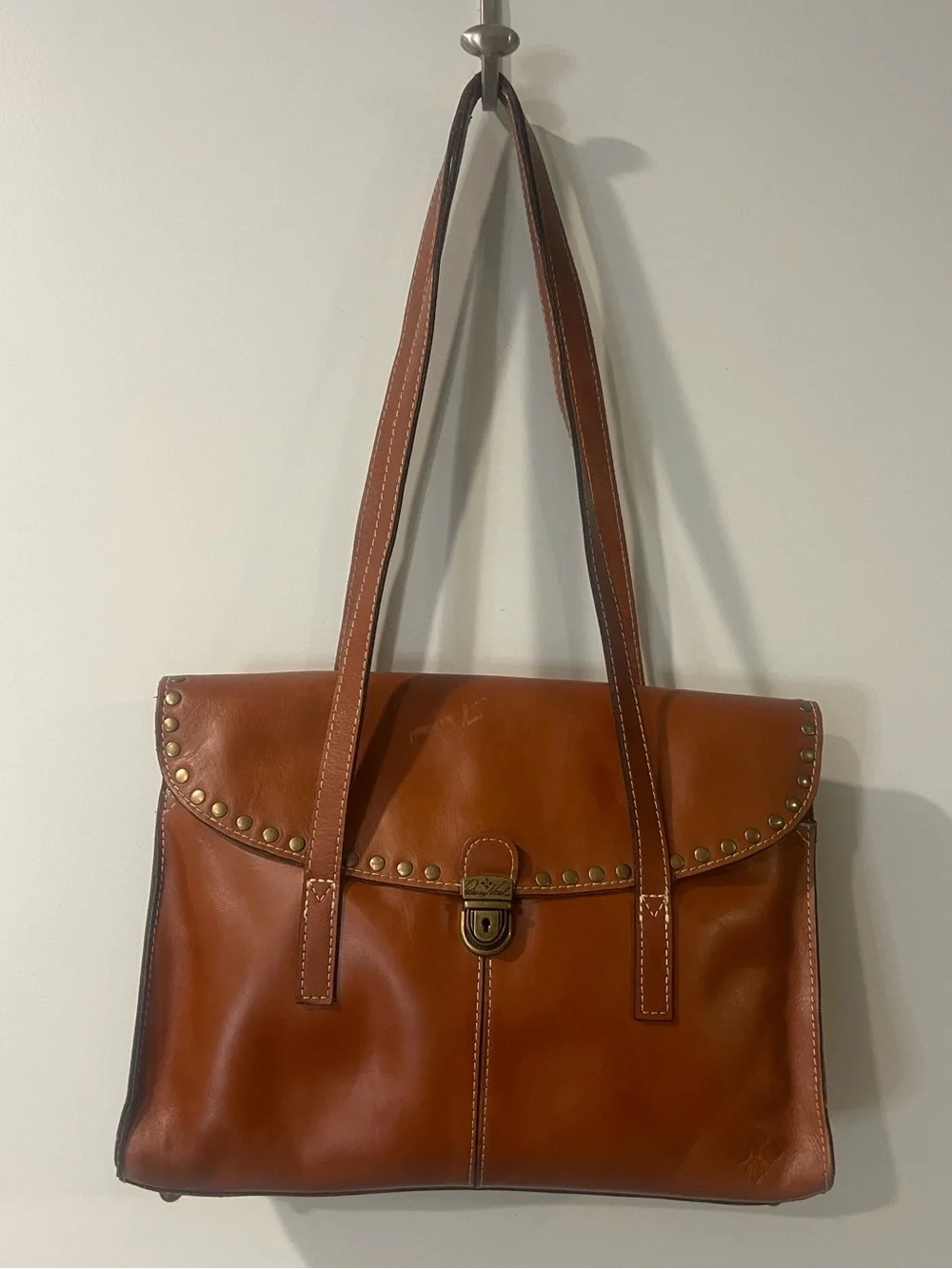 Patricia Nash Verbania Satchel Studded Leather Classic